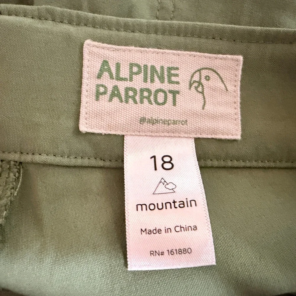 Alpine Parrot Ponderosa Mountain Hiking Pants Green Orange Size 18 Plus Stretch - Picture 5 of 11